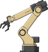 Industrial robotic arm machine for automated manufacturing processes and technology applications illustration vector