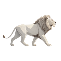 Cartoon Illustration, Minimalistic Lion walking, isolated on a transparent background png