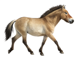 3D Illustration, Przewalski's Horse walking, isolated on a transparent background png