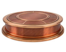 A copper-colored round platform with a circular design on top png