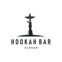 retro vintage design shisha bar concept logo hookah smoke pipe template hookah simple vector