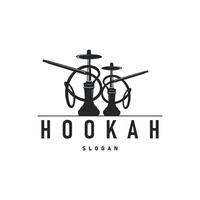 retro vintage design shisha bar concept logo hookah smoke pipe template hookah simple black vector