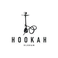 retro vintage design shisha bar concept logo hookah smoke pipe template hookah vector