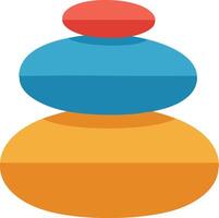 Stacked colorful stones balanced in abstract illustration representing harmony and balance in natural design vector