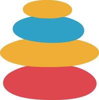 Abstract stacked stones in red blue and yellow colors illustration with smooth shapes for relaxation and balance concepts vector