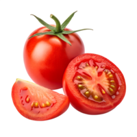 Grape Tomato Fruit and slice isolated on transparent background png