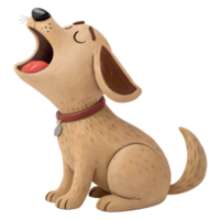 a clay Cute, Howling - Often a form of communication with other dogs or a reaction to sounds like sirens., isolated on a transparent background png