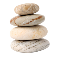 Stack of four smooth stones isolated on transparent background png