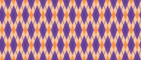 Halloween argyle seamless pattern design. Fall geometric backdrop. Flat illustration isolated on white background. vector