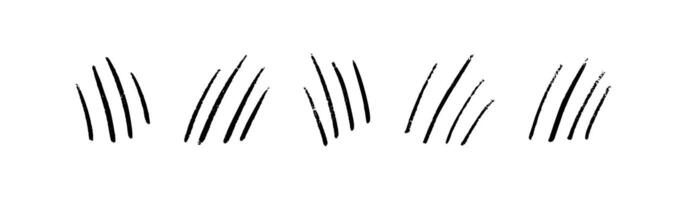Bear claw scratch marks with cat paw effect. Flat illustration isolated on white background. vector