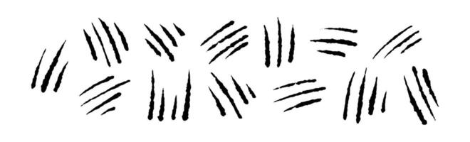 Cat scratch marks with isolated claw texture effect. Flat illustration isolated on white background. vector