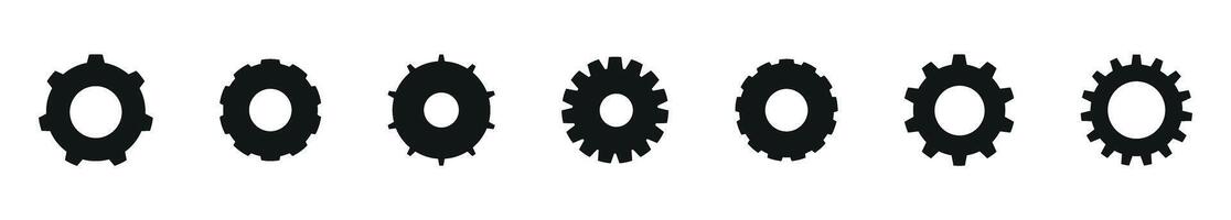 Vintage gear tool with rotation doodle elements. Retro engineering concept and hand-drawn parts. Flat illustration isolated on white background. vector