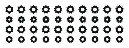 Flat gear function icon for web design. Business process automation and tech pictograms. illustration isolated on white background. vector