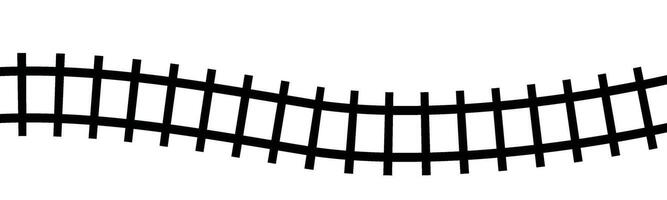 Top view train railroad track. Railway line road map path illustration. illustration isolated on white background. vector