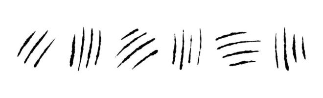 Tiger scratch marks with wild animal claw texture. Flat illustration isolated on white background. vector