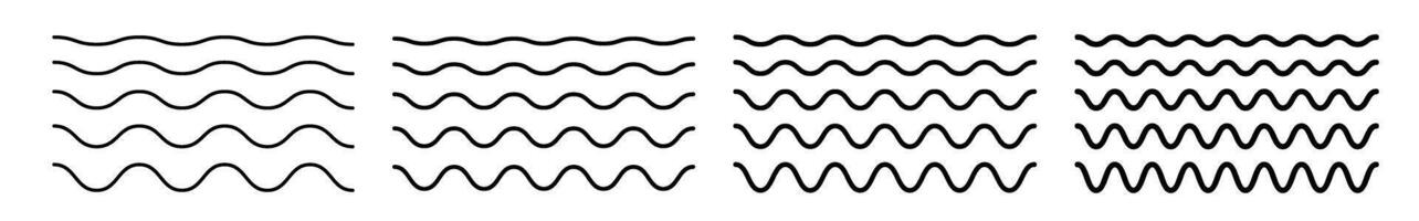Editable zigzag line pattern with seamless wave texture. Flat illustration isolated on white background. vector