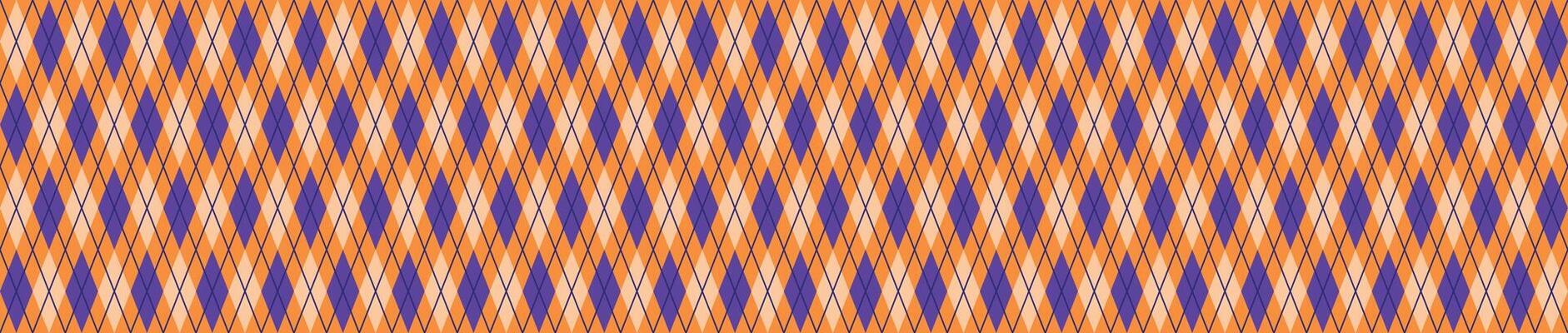 Halloween background checkered tablecloth with plaid fall pattern. Flat illustration isolated