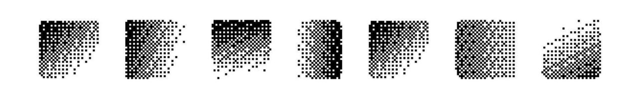 Digital pixel disintegration background with mosaic effect. Flat illustration isolated on white background. vector