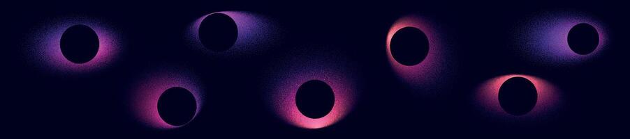 Abstract gradient circle frames . Colored light glow round buttons. illustration isolated on transparent background vector