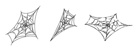 Spider web outline with halloween cobweb design. Flat illustration isolated on white background. vector