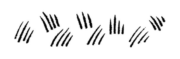 Bear and cat scratch marks with claw damage effect. Flat illustration isolated on white background. vector