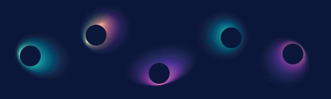 Y2K gradient shapes with blue blur colors. Abstract, fluid color. illustration isolated on . vector