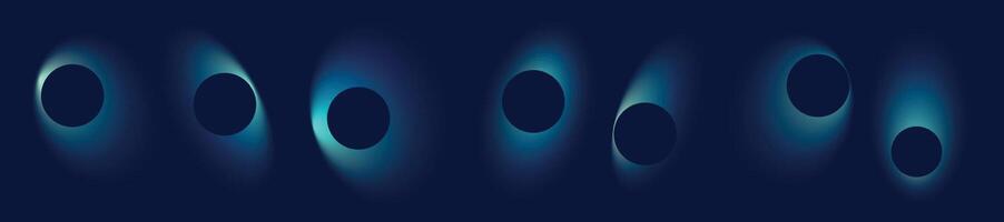 Y2K gradient shapes with blue blur colors. Abstract, fluid color. Flat illustration isolated white. vector