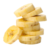 A stack of Banana slices with a transparent background, stacked unevenly png