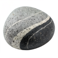 A gray and black andesite rock with a slightly speckled appearance, intermediate texture between basalt and granite. Isolated on transparent background png