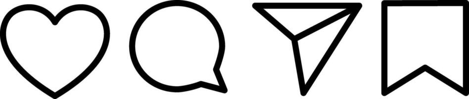 Minimalist set of generic social media reaction icons vector