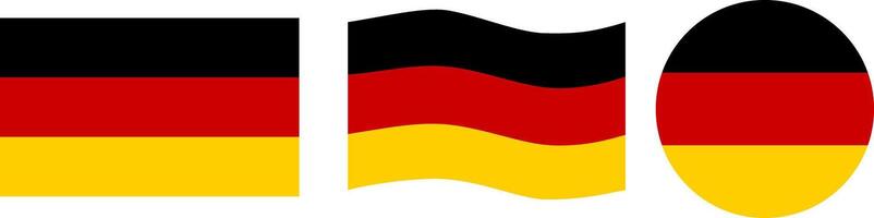 Representations of the German flag in various forms and uses vector