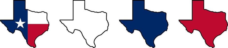 Comprehensive Map of Texas with its Distinctive State Flag vector