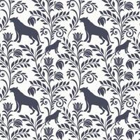 Leopard pattern with tropical leaves. seamless texture. Seamless flower pattern on leopard background vector