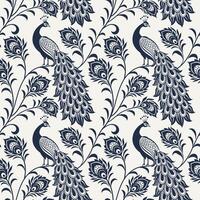 Seamless pattern with peacock feather Background with feathers vector