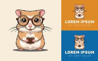 kawaii chibi small hamster cute icon design vector