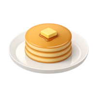 3D icon, Minimalistic pancake, isolated on a transparent background png