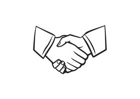Diverse Hands Shaking, Symbolizing Partnership and Unity Icon vector