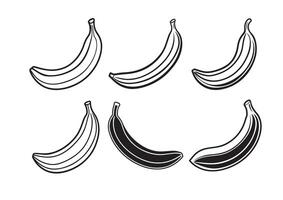 hand drawn banana Set vector