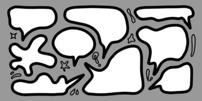set of cute speech bubble in doodle style. EPS 10 vector