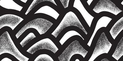 Hand drawn mountain seamless pattern. Japanese background with line wave pattern. Landscape pattern. EPS 10. vector
