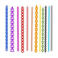 Chain pattern brush set, editable colors and separate file. vector