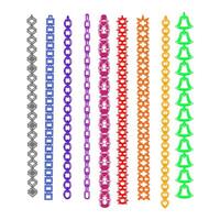 Chain pattern set, editable colors and separate files vector