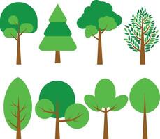 Trees Flat Illustration Icon, Collection of Nature Object vector