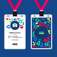 ID Card Design with Abstract Liquid Splash Frame vector