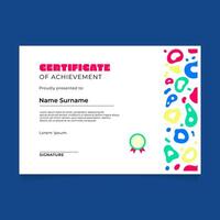 Certificate Template Design with Abstract Splash Liquid Border vector