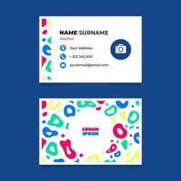 Name Card Design with Abstract Liquid Splash Frame vector