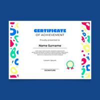 Certificate Template Design with Abstract Splash Liquid Border on The Side vector