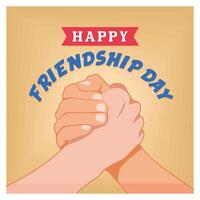 Happy Friendship Day Celebration with Hands Shaking in Unity and Support. vector