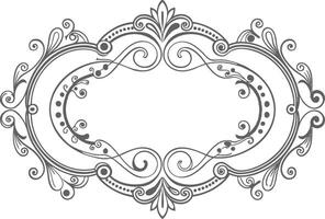 illustration of ornate frame with scroll design vector
