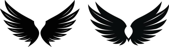 Two black wings on a white background vector